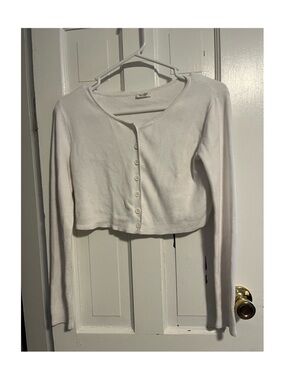 Brandy Melville John Galt White Cropped Cardigan